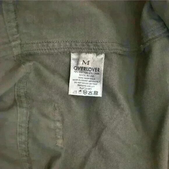 OVERLOVER Mulholland Utility Jumpsuit in Dark Gray Cotton Linen Size Medium - Picture 5 of 9